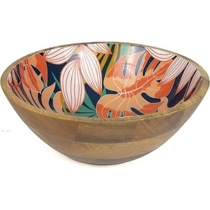 Bol à fruits en bois design sur pied surélevé, décoratif, pour table à manger, centre de table de cuisine, décoration intérieure et idéal pour offrir - Product Image 2