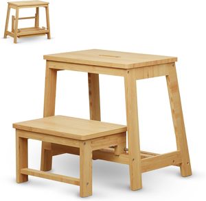 <b>Bamboo</b> 2 Step <b>Stool</b> for Kitchen <b>Stool</b> for Living Room Rosewood Stepping Eco-Friendly <b>Bamboo</b> 2-Step Accent <b>Stool</b> for Modern Home - Product Image 6