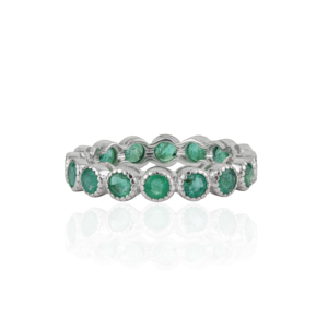 925 Solid Sterling <b>Silver</b> Genuine <b>Emerald</b> Full Eternity Band <b>Ring</b> For Women Anniversary Gift For Her Wholesale Price Jewelry - Product Image 1