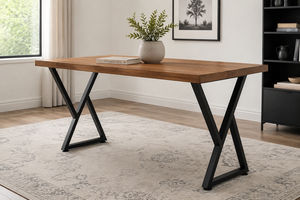 Traditional <b>Metal</b> Table Legs K Shape 28" for Dining Furniture Heavy Duty <b>Bench</b> Leg Capacity 1000lbs Load Black Color EDPTBL001 - Product Image 1