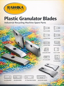 Lame de machine de recyclage plastique durable pour granulateur de film PE PP, couteau de découpe rotatif, pièces de pelletiseur en acier rapide - Product Image 2