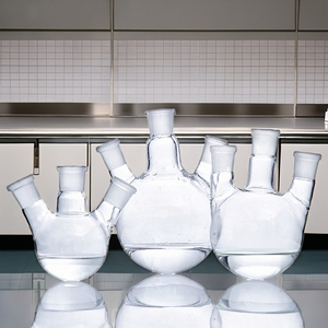 Fiole à ébullition à fond rond en verre borosilicaté à trois colliers et à large ouverture, avec deux ports latéraux droits parallèles, marque MAYALAB, garantie de 3 ans - Product Image 5