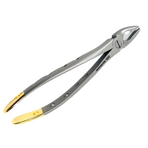 Pinzas Dentales Manuales de Acero Inoxidable con Mango Dorado de Calidad Premium para la Región Anterior Superior, Certificadas por la CE, con Dientes Serrados para Extracción - Product Image 5