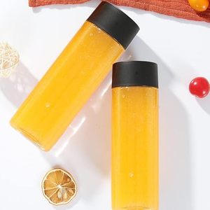 (<strong>500</strong> Ml) Clear PET <strong>Plastic</strong> Juice <strong>Bottles</strong> with Black Lids - <strong>Plastic</strong> Smoothie <strong>Bottles</strong> for Juice, Milk, Homemade Beverages - Product Image 2