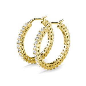 Tennishoepel oorbellen versierd met <span class=keywords><strong>Swarovski</strong></span> kristallen Dames sieraden <span class=keywords><strong>18K</strong></span> verguld Daisini Luxe klassieke oorbellen - Product Image 4