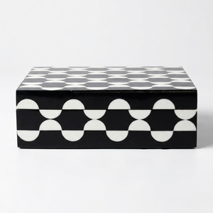 Caja de Resina de Lujo en Negro, Rosa y Blanco, Organizador Decorativo Artesanal para la Decoración del Dormitorio y el Hogar Sofisticado - Product Image 3