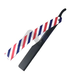 High Quality Disposable Straight Razor for <b>Men</b> Single Blade Stainless Steel Shavette with Plastic Handle Black Color Body Use - Product Image 1