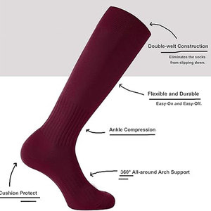 Top Quality Custom Made Ankle Compression <b>Socks</b> Unisex Solid Color Breathable <b>Knee</b> <b>High</b> Soccer <b>Socks</b> - Product Image 3