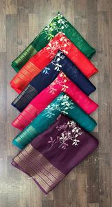 Vêtements pour filles et femmes, tissu tissé Marsh Mellow à motifs floraux, séchage rapide, poids moyen, pour robe, sari, boutique, articles en stock - Product Image 3