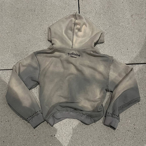 Conjunto de Sudadera con Capucha y Pantalones Deportivos para Hombre, Estilo Urbano, Invierno, Estampado en Serigrafía, Lavado Ácido, 100% Algodón - Product Image 2