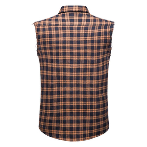 T-shirt en flanelle personnalisable pour homme, coupe ample, design uni, respirant, tricoté, doux, sans manches, printemps, haute qualité - Product Image 2