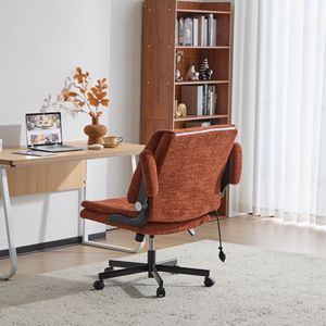 Sedia da Ufficio con Gambe Incrociate, Schienale Reclinabile e Supporto Lombare Dinamico ad Airbag, Seduta Larga e Braccioli Reclinabili per Uso Scrivania - Product Image 4