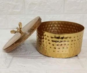 Metal Kitchen <b>Storage</b> Gold Canister with Lid Bread <b>Bin</b> Tea Coffee Sugar Jar for Modern Kitchen - Product Image 1