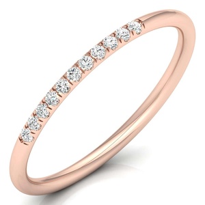 Bague en or massif sertie de pavés de diamants de 1 carat 10K 14K 18K Bague de doigt légère Belle Designer Bijoux attrayants - Product Image 2