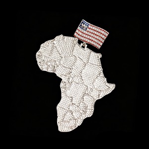 Collar con Colgante de Mapa de África y Bandera de EE. UU. con Moissanita y Diamantes de Laboratorio, Estilo Bling de Rapper Hip Hop - Product Image 5