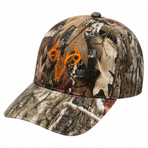 Gorra de Béisbol de 6 Paneles con Bordado de Asta de Ciervo Naranja, Unisex, Estilo Casual para Exteriores - Product Image 1