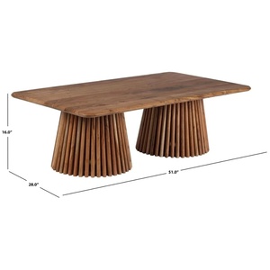 Table basse moderne et durable en teck massif, finition naturelle de haute qualité, hauteur réglable, couleur personnalisée, utilisation en intérieur - Product Image 5