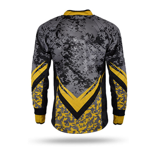 Camiseta de Paintball Personalizada de Manga Larga, Diseño de Camuflaje Gris y Amarillo, Ropa para Actividades al Aire Libre, Ajuste Universal - Product Image 2
