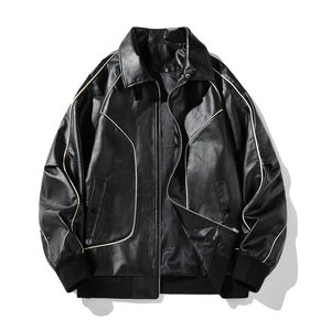 Blouson de moto en cuir unisexe personnalisé, épaisseur standard, imperméable, style universitaire automne, logo avant réversible - Product Image 5