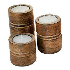 Wholesale Luxury Custom Handmade Mango Wood Candlestick <b>Pillar</b> for Home Christmas Decorations - Product Image 3