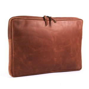Funda para portátil de cuero de grano completo portátil de lujo lindo 14 pulgadas cremallera funda para ordenador portátil trabajo negocios, funda de viaje - Product Image 4