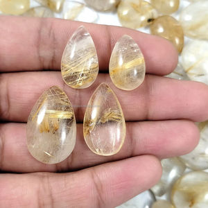 Lot en gros de cabochons de rutile doré naturel, pierres précieuses semi-précieuses, pierres de guérison - Product Image 4