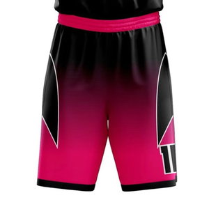 Uniforme de basket-ball sublimé de qualité supérieure, col en V, sans manches, dégradé rose et noir, séchage rapide, vêtements de sport pour adultes - Product Image 4
