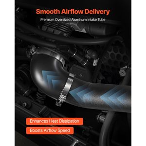 Sistema di aspirazione aria fredda da 3,5 pollici per Cadillac Escalade 2007-2008 e Chevy Silverado/Sub, compatibile con scudo termico per camion - Product Image 5
