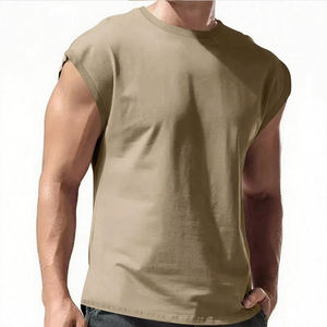 Débardeur Homme Uni Personnalisable avec Logo, T-shirt sans Manches Respirant pour l'Été, Décontracté, Épaules Tombantes, Sport, Activités de Plein Air, Entraînement - Product Image 3