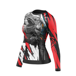 Rashguard OEM ODM Rashguard pour hommes, imprimé par sublimation, en spandex, Rashguard BJJ, Rashguard de gym, Rashguard de surf, Rashguard de plongée, Chemises de compression MMA - Product Image 3