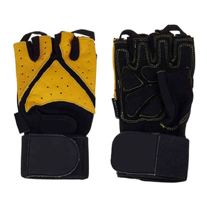 Unisex Durable Leather Half Finger Gym Gloves Wrist Support Hand Protection Outdoor Sports Fitness Non-Slip Hook Weight Lifting - Product Image 5