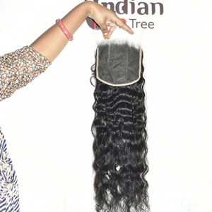 Closure en cheveux humains vierges indiens de temple, non traités, bouclés, à ondulations profondes, cuticules alignées, couleur naturelle, doux, produit en gros - Product Image 5