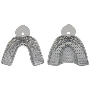 Juego Profesional de Bandejas Metálicas para Impresiones Dentales |   Bandejas Grandes Perforadas de Acero Inoxidable, Par Superior e Inferior para Adultos - Product Image 1
