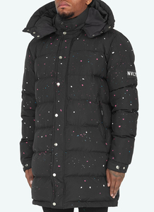 Veste d'hiver personnalisée pour homme, longue, imperméable, coupe-vent, en duvet, avec capuche, chaude, isolée, en toile, fermeture éclair, parka OEM - Product Image 3