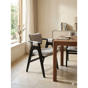 เก้าอี้ไม้หุ้มเบาะสไตล์โมเดิร์น เก้าอี้ทานข้าวไม้สไตล์ร่วมสมัย - Product Image 1