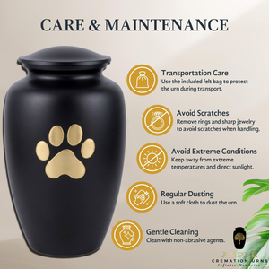 Minimal Paw Print Aluminum Pet Urn for Ashes 220 Cubic Inch Eco-Friendly Cremation <b>Memorial</b> for Dogs & <b>Cats</b> - Product Image 5