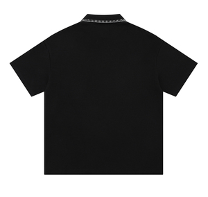 <b>Men's</b> Black Short Sleeve <b>Polo</b> <b>Shirt</b> <b>With</b> <b>Pocket</b> Solid Color Casual Knitted Pique Cotton Regular Fit Anti-shrink Design - Product Image 2