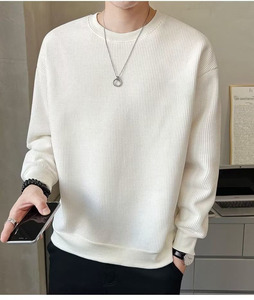 ผู้ผลิตเสื้อสเวตเชิ้ตผู้ชาย รับทำโลโก้ ผ้าฟลีซหนานุ่ม คอกลม ทรงโอเวอร์ไซส์ สไตล์สตรีทแวร์ลำลอง สำหรับฤดูหนาว - Product Image 1