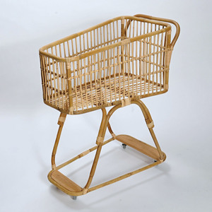 Carrito de compras de ratán, juguete con 4 ruedas, hecho a mano, juguetes de simulación, suministro de fábrica - Product Image 2