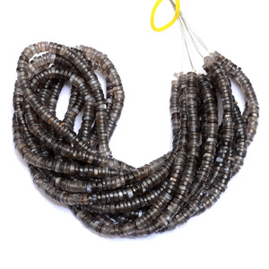Moonstone 5mm-6mm Heishi Smooth <b>Spacer</b> Beads Natural Grey Moonstone Semi Precious Gemstone Tyre Rondelle Wheel Beads For Jewelry - Product Image 3