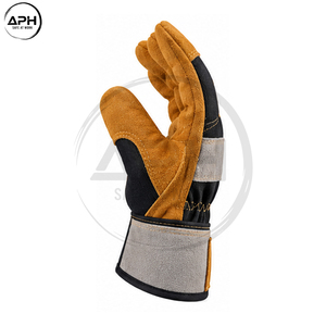 Guantes de Trabajo de Cuero Vacuno de Marca Privada, Palma Reforzada, Doble Costura, Dedos Completos, Guantes Industriales de Cuero al por Mayor - Product Image 6