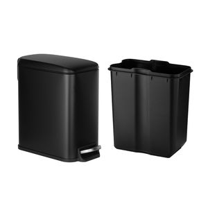 Pattumiera a pedale sottile in acciaio da 11,4x5,71x10,7 pollici con coperchio a chiusura ammortizzata per ufficio (6L) - Product Image 1