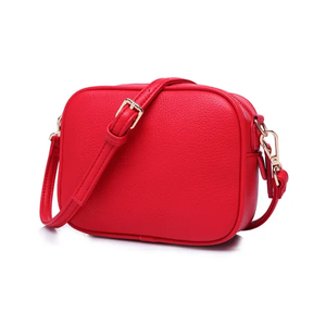 Bolso Bandolera Rojo de PU para Mujer, Pequeño y Cuadrado, con Cierre de Cremallera y Decoración de Borlas, para Uso Diario y Viajes - Product Image 1