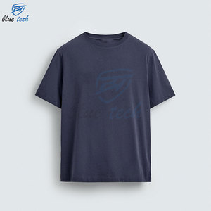 Camiseta de algodón de manga corta para hombre, cuello redondo, informal, con estampado de letras en la parte delantera, estilo jersey, holgada, estilo urbano - Product Image 1
