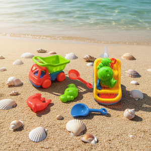 Camioncino da spiaggia con set di accessori 9,5x17x10 cm per bambini, per giocare con sabbia e acqua - Product Image 3