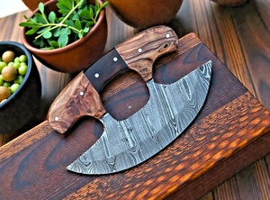 Cuchillo Ulu de Acero de Damasco Hecho a Mano, Cortador de Pizza, Afilado como una Navaja, Mango de Madera, Ecológico, para Uso en Cocina, Venta al por Mayor, Cuchillos de Caza - Product Image 6