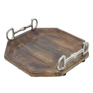 Luxury Tea Cookie Snacks <b>Tray</b> For <b>Serving</b> Luxury <b>Gold</b> Horse Bit Base Decorative Round <b>Trays</b> For Eid Ramadan Decoration Homes - Product Image 3