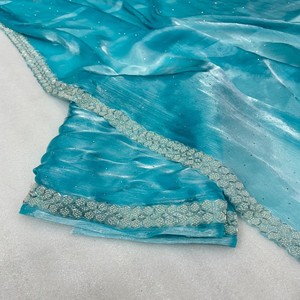 Sari de Seda Premium VASTRA COTTAGE con Bordado a Mano Zarkhan, Diseño Intrincado, Estilo Bollywood Elegante, Colección para Fiestas - Product Image 5