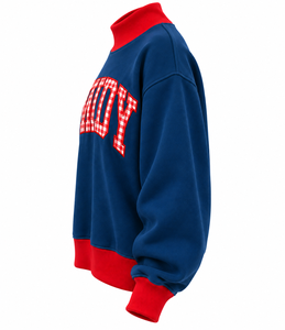 Wholesale Custom <b>Women</b>’s Turtleneck Sweatshirt Oversized Winter 100% Cotton Fleece Long Sleeve Front Logo <b>Pullover</b> - Product Image 6