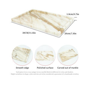 Bandeja Grande de Mármol Ónix Natural Beige Antiguo para Cocina y Sala de Estar con Superficie Dividida - Product Image 3